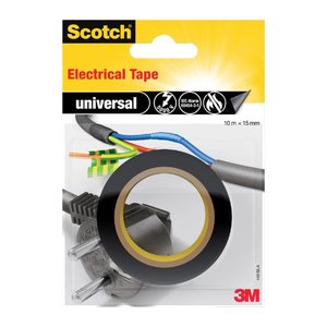 Scotch universal Electrical Tape Isolierband schwarz 15,0 mm x 10,0 m 1 Rolle