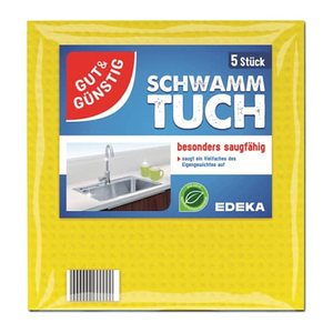 GUT&GÜNSTIG Schwammtücher Naturfaser, 5 St.