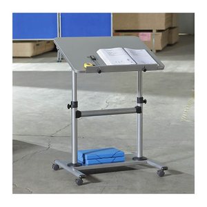 rocada höhenverstellbarer Schreibtisch alugrau rechteckig, T-Fuß-Gestell alu 80,0 x 60,0 cm