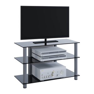 VCM my media TV-Rack Sindas silber, schwarzglas