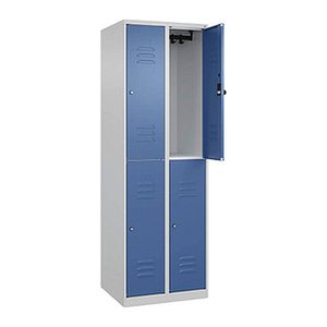 CP Spind Classic Plus lichtgrau, fernblau 080300-20 S10054, 4 Schließfächer 60,0 x 50,0 x 185,0 cm