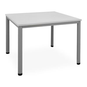 Schreib- & Besprechungstisch (diverse Maße) – G: Weißaluminium (800 x 800 x 720 mm, Platte Grau)