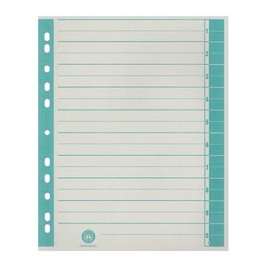Wekre Trennblätter DIN A4 1-0 weiß/grün, 230 g/m², 100 Blatt