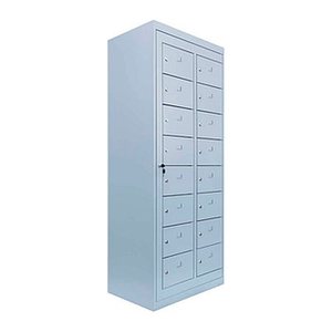 LÜLLMANN Schließfachschrank lichtgrau 526280, 16 Schließfächer 74,0 x 50,0 x 180,0 cm