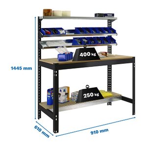 Simonrack Werkbank SIMONWORK BT1 anthrazit 91,0 x 76,0 x 144,5 cm