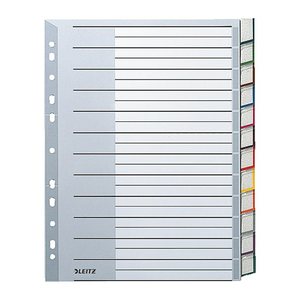 LEITZ Ordnerregister DIN A5 Vollformat blanko grau 12-teilig, 1 Satz