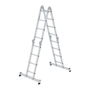 MUNK Gelenkleiter 11111 silber 4x 4 Sprossen, H: 475,0 cm