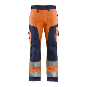 BLAKLÄDER® Damen Warnschutzhose 7155 orange, marine Größe 38