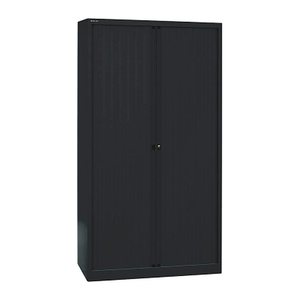 BISLEY Rollladenschrank schwarz 4 Fachböden 100,0 x 43,0 x 198,0 cm
