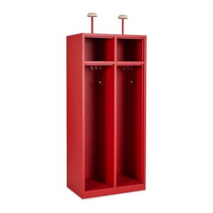 Feuerwehrschrank (2 Abteile) optional mit Zubehör – Feuerrot