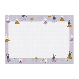 SIGEL Schreibtischunterlage Bunny Ballerinas flieder Papier 42,0 x 29,7 cm, 30,0 Blatt