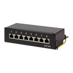 Logilink Patchpanel Cat.6A Tisch/Wand 8-port, Schwarz