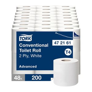 TORK Toilettenpapier T4 Advanced 2-lagig Recyclingpapier, 48 Rollen