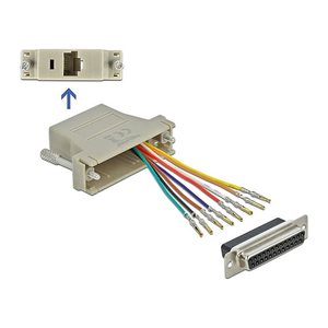 DELOCK D-Sub 25 Pin Buchse zu RJ45 Buchse Montagesatz grau