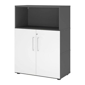 HAMMERBACHER Regalschrank FlexWall, VFW38T2KG/G/W/BS grafit, weiß 80,0 x 40,0 x 109,8 cm, 1 St.