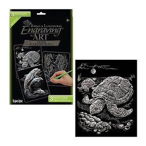 PRACHT® Creatives Kratzbild 3x Meerestiere silber