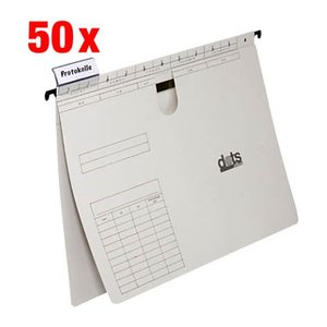 dots Hängehefter Karton lichtgrau DIN A4 1x kaufmännische Heftung, 50 St.