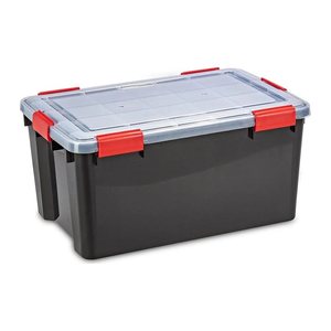 IRIS Ohyama AT-L BkR/C/D.Red Aufbewahrungsbox 50,0 l schwarz, transparent, rot 29,0 x 59,0 x 39,0 cm, 1 St.