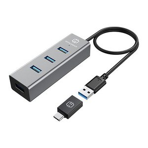 GRAUGEAR 4-Port USB HUB 3.0 USB-A inkl. USB-C Adapter retail