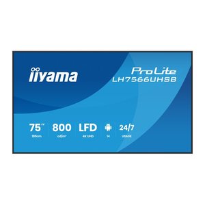 IIYAMA 189.0cm(75") LH7566UHSB-B1AG 16:9 2xHDMI+USB-C VA (Speditionsversand)