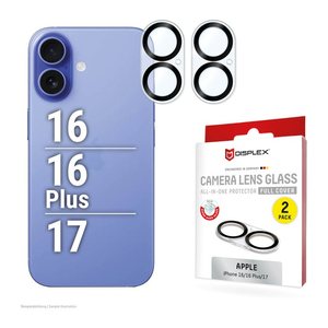 DISPLEX® Camera Lens Glass Kamera-Schutzgläser für Apple iPhone 16, iPhone 16 Plus, 2 St.