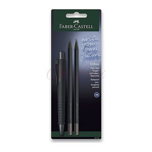 FABER-CASTELL Kugelschreiber-Set Urban schwarz, Schreibfarbe: blau, 1 Set