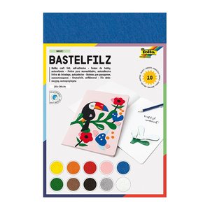 folia Bastelfilz selbstklebend farbsortiert 10 Bogen