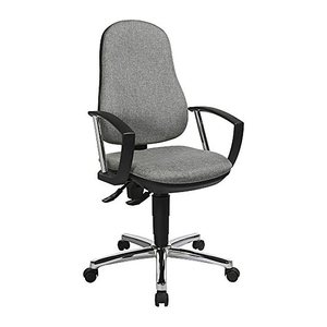 Topstar Bürostuhl Support® P Deluxe, 8179AG23 Stoff grau, Gestell chrom
