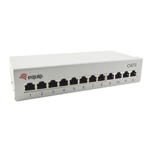 Equip Patchpanel 12xRJ45 Cat6 Desktop 250MHz RAL7035