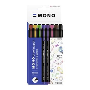Tombow MONO Fineliner-Set farbsortiert 0,35 mm, 8 St.