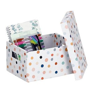 Zeller Dots Aufbewahrungsbox weiß, mit Punkten, 1 St.