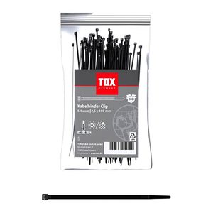 TOX Kabelbinder Clip schwarz 100,0 mm x 2,5 mm, 100 St.