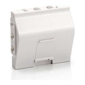 Equip Frontplatte 1xKeystone French abgew. 45x45mm RAL9010 Polybeutel