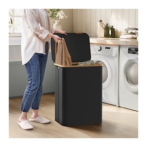 SONGMICS Wäschesortierer schwarz, bis 15,0 kg, 1 St.