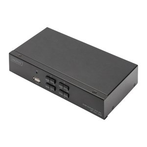 DIGITUS KVM Switch, 4K60HZ, 4x1 DP in, 1x DP USB out
