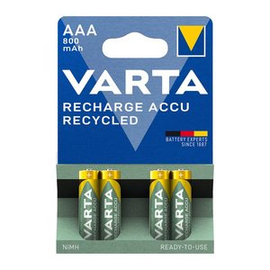 VARTA Akkus RECHARGE ACCU Recycled Ni-MH Micro AAA 800 mAh, 4 St.