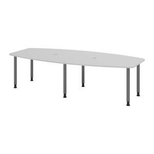 HAMMERBACHER Konferenztisch KT28C lichtgrau Tonnenform, Rundrohr grau, 280,0 x 85,0/130,0 x 72,0 - 74,0 cm