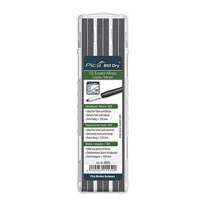 Pica Big Dry Steinnhauer 6055 Bleistiftminen für Zimmermannsbleistift mit Druckmechanismus grau 10H 2,0 - 5,0 mm, 12 St.