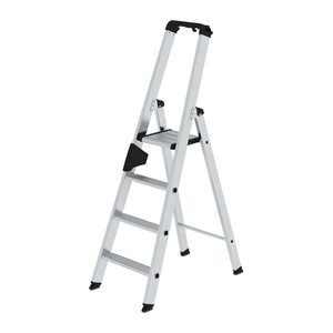 MUNK Stehleiter einseitig 40104 silber 4 Stufen, H: 148,0 cm
