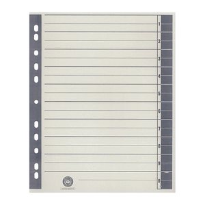 Wekre Trennblätter DIN A4 1-0 weiß/grau, 230 g/m², 100 Blatt
