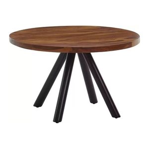 WOHNLING Couchtisch rund Massivholz sheesham 60,0 x 60,0 x 35,0 cm, 1 St.