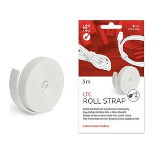 LABEL THE CABLE Klettband ROLL STRAP weiß 3,0 m x 1,6 cm, 1 St.