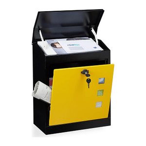 relaxdays Briefkasten 10020775_359 schwarz-gelb