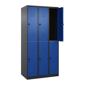 CP Spind Classic Plus enzianblau, schwarzgrau 080300-30 S10091, 6 Schließfächer 90,0 x 50,0 x 185,0 cm