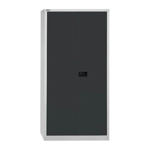 BISLEY Stahlschrank E782A04G525 lichtgrau, anthrazitgrau 4 Fachböden 91,4 x 40,0 x 195,0 cm, aufgebaut, 1 St.