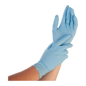 HYGOSTAR unisex Einmalhandschuhe SAFE SUPER STRETCH blau Größe M, 100 St.