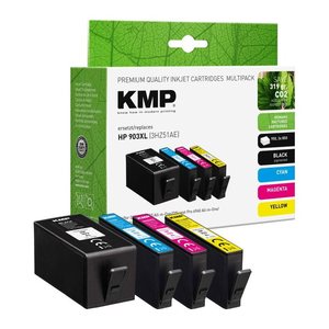 KMP schwarz, cyan, magenta, gelb Druckerpatronen kompatibel zu HP 903XL (3HZ51AE), 4er-Set