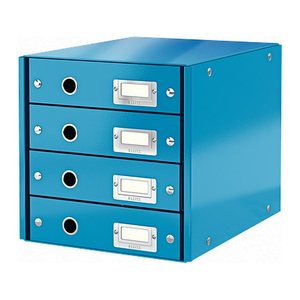 LEITZ Schubladenbox Click & Store blau 60490036, DIN A4 mit 4 Schubladen, 1 St.