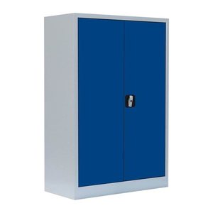 LÜLLMANN Stahlschrank 530321 enzianblau, lichtgrau 2 Fachböden 92,5 x 42,2 x 120,0 cm, aufgebaut, 1 St.