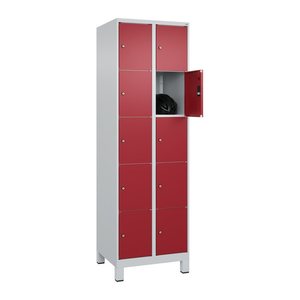 CP Schließfachschrank Classic Plus lichtgrau, rubinrot 080010-205 S10001, 10 Schließfächer 60,0 x 50,0 x 195,0 cm